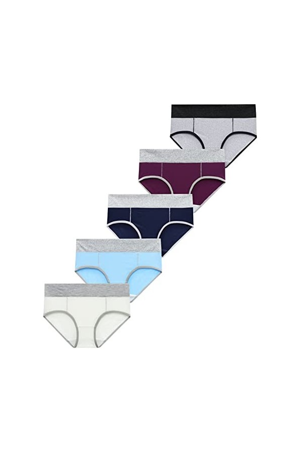 WhOpro Lingerie Grandes Tailles Vernis Grand Slip Sous-vêtements Patchwork Slip Culotte Sexy Costumes, multicolore, 5X-Large