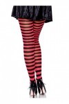 Leg Avenue Collant Rayures 2 Tons Bonneterie, Noir/Rouge, 3X-4X Femme