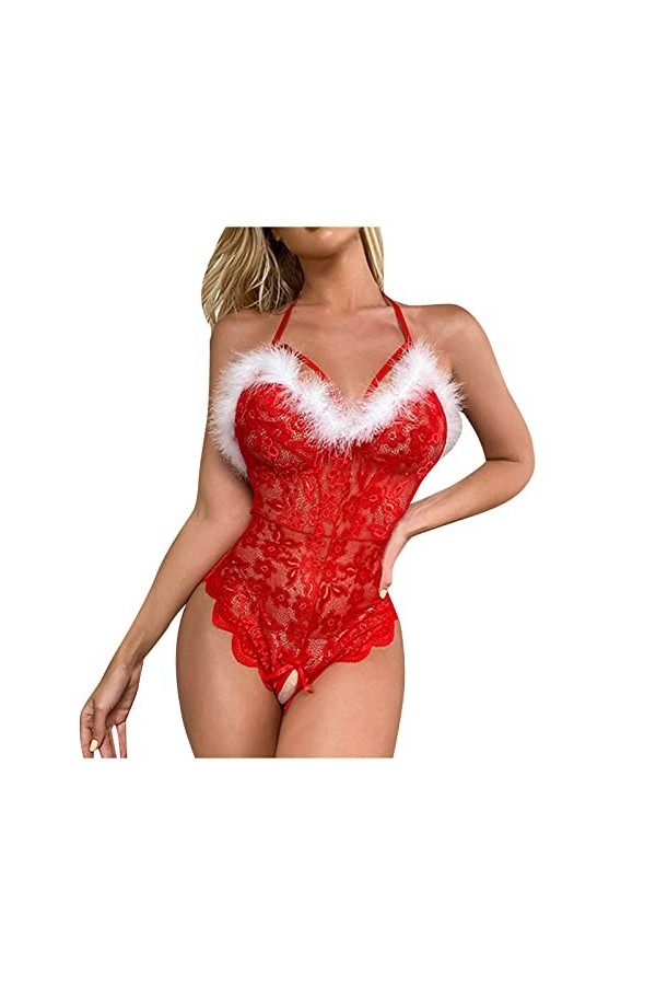 Générique Body Damen Sexy Dessous en Dentelle Costume Pyjama Femme Sexy Chic Ensemble Sexy Ouvert Lingerie Sexy Hot Chaude Nu