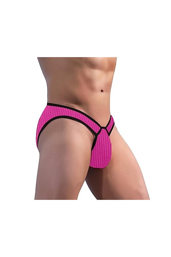 Meilleure Robe pour Homme Fashion Sexy Adult Low Rise Mens Open Hip Polyester Triangle Pants Coton Hot Pink, M 