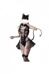 chiphop Sexy Cat Lingerie Jumpsuit Sexy Mesh Bow Jumpsuit sous-vêtements Lingerie Sexy String Black, One Size 