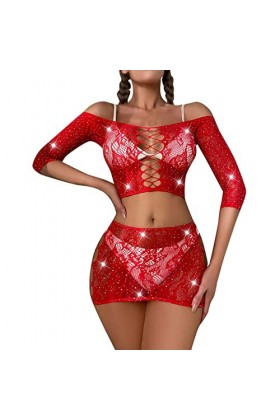 sous-vêtements féminins Jacquard Hot Diamond Two Piece Set Transparent Sexy Underwear Lingerie Body Blanc