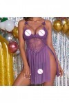 Hxiaen Grande lingerie sexy pour femme - Lingerie sexy - Lingerie sexy, lilas, L