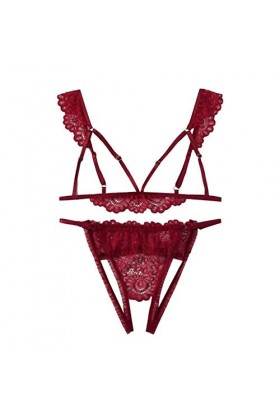 Sous-vêtements taille soutien-gorge creux femme col en V + string ensemble mode S-2XL lingerie sexy deux pièces avec robe de 