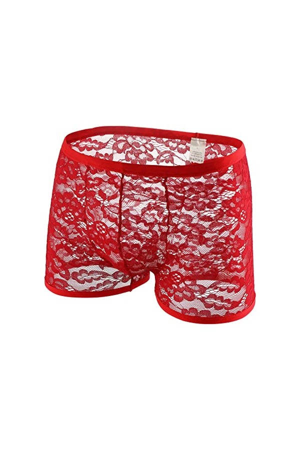 Générique String Homme Sexy Chic Boxer String en Dentelle pour Hommes Culotte de Sexe Culotte en T Transparente pour Hommes s