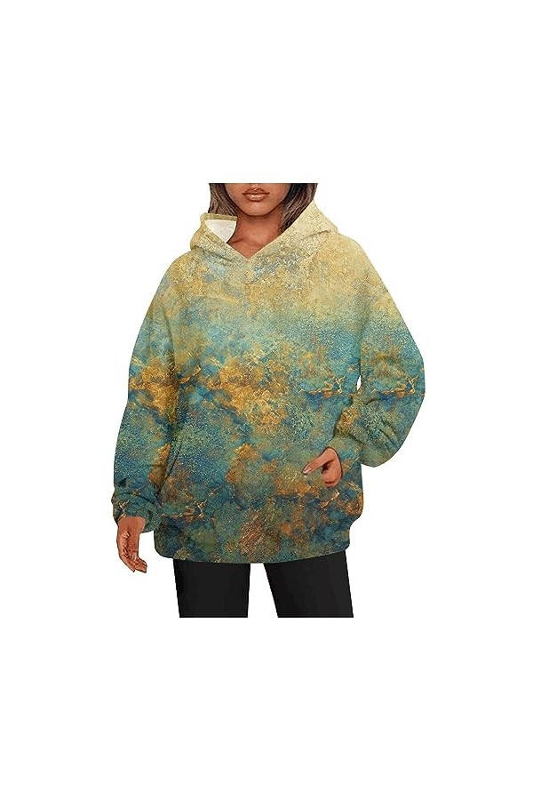 Gefomuofe Y2K Y2K Veste à capuche pour femme avec fermeture éclair pour lautomne et lhiver, E jaune., XL