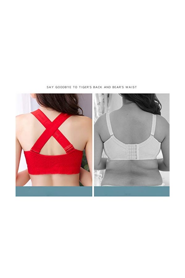 Ensemble Lingerie Robuste Soutien-Gorge de Levage de Posture Extra-élastique avec Fermeture à lavant pour Femmes Lingerie Se