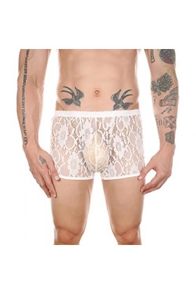 String en Dentelle pour Hommes Culotte de Sexe Culotte en T Transparente pour Hommes sous-vêtements Slips Short en Soie pour 