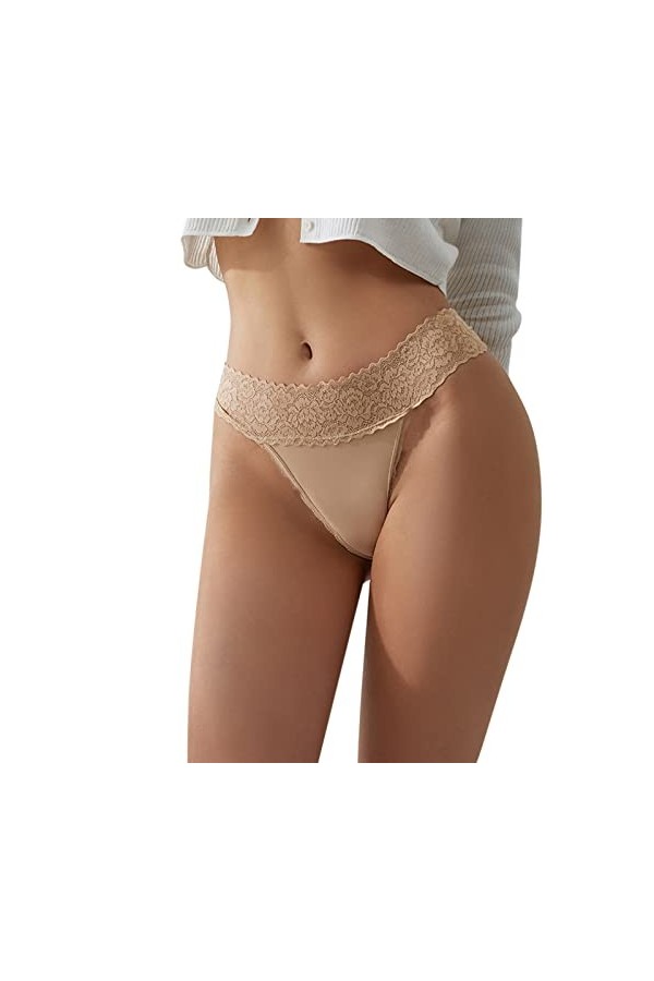 HELLORSOON Culotte Dentelle Femme,Sexy Féminin Maille Transparente Style Romantique Culotte en Dentelle Culotte Coton