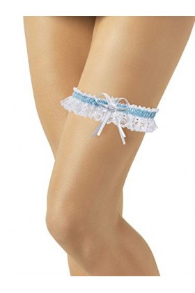 Jarretière de Mariage-Élastique Jarretière Mariée-Dentelle Élastique-Petit Nœud en Satin Délicat-SOMETHING BLUE-Robe de Marié