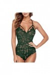Fulidngzg Sous-vêtements en dentelle pour femme - Courbée - Sexy - Lingerie - Body noir - Lingerie gainante - Nuisette élégan