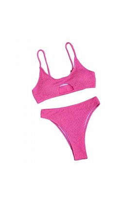 BKSCAYXS Femmes Tissu ondulé Triangle Ouvert Dos Sexy Fesses Shaper, Rose, L