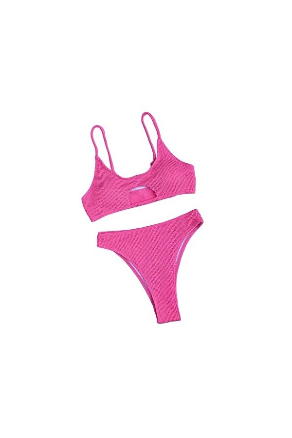 BKSCAYXS Femmes Tissu ondulé Triangle Ouvert Dos Sexy Fesses Shaper, Rose, L