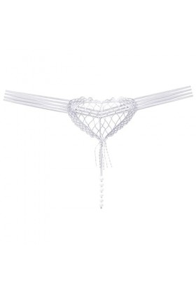 RUITOTP Culotte Creuse en Forme de cœur Sexy pour Femme Culotte Taille Basse Perle Sexy T Line sous-vêtement Couple