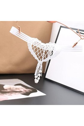 RUITOTP Culotte Creuse en Forme de cœur Sexy pour Femme Culotte Taille Basse Perle Sexy T Line sous-vêtement Couple