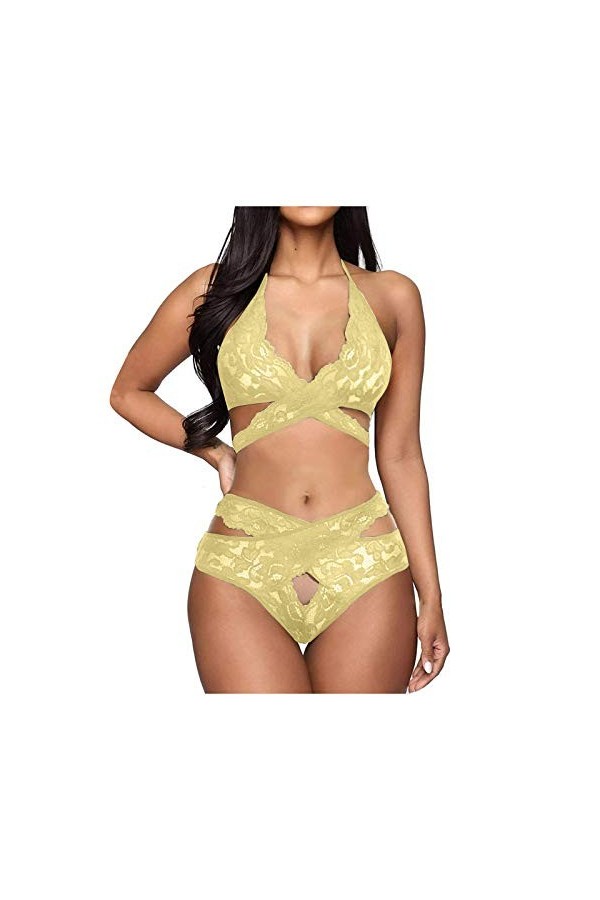 Ensemble Lingerie Femme 2 Pieces Sexy Push Up Dentelle sous-Vêtements De Seduction Dentelle Ensembles Soutien-Gorge Et Culott