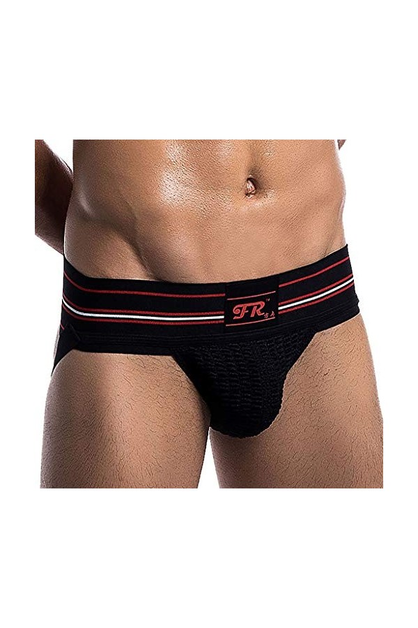 3,2 cm Ceinture sans bretelles pour homme Sous-vêtement de sport sexy à double string, sous-vêtement cycliste pour homme, Noi