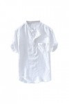 Chemise à manches courtes pour homme - T-shirt dété - T-shirt dété - Col rond - T-shirt dété basique - Sans manches - Déco
