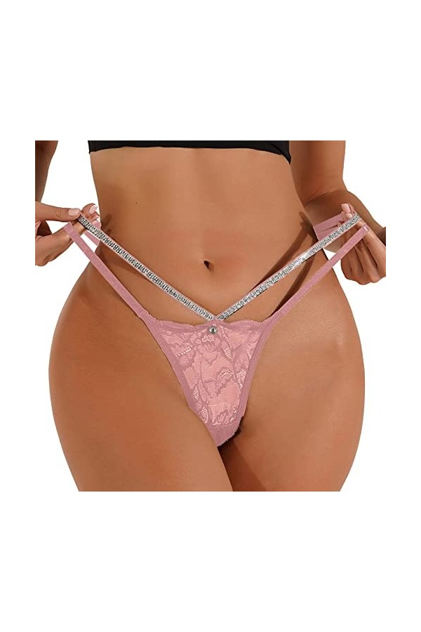 HELLORSOON Culotte Dentelle Femme,Sexy Féminin Dentelle Florale en Dentelle Body Lingerie Culotte éChancréE