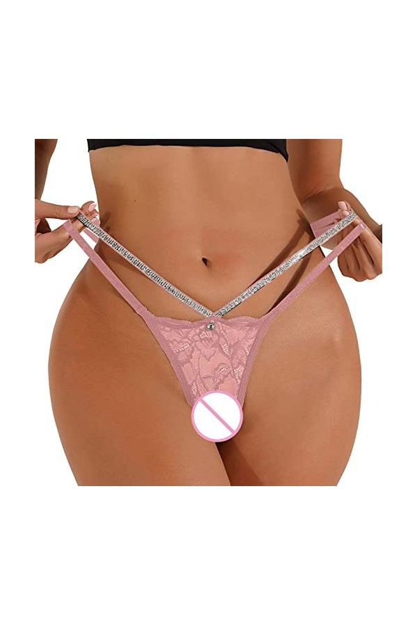 HELLORSOON Culotte Dentelle Femme,Sexy Féminin Dentelle Florale en Dentelle Body Lingerie Culotte éChancréE