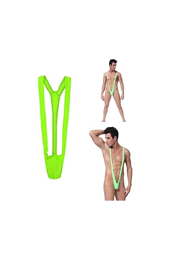 Design de style Borat sexy et amusant,Costume Mankini,Sous-vêtements pour hommes à bretelles V - string.