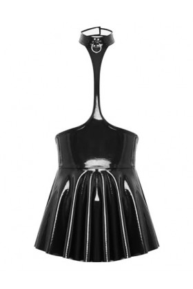 Yeahdor Body Sexy Femme Mini Robe Cuir Robe Moulante Courte Lingerie Latex Coquine Tenue Sexy Femme S-4XL Noir A 3XL