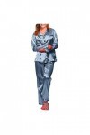 Robe de nuit pyjama pyjama long sexy femmes ensemble pyjama pyjama pyjama en satin sous-vêtements ange sexy lingerie, Marine,
