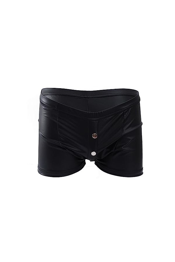 PTLLEND Pantalon De Pyjama Rouge pour Homme Amusant en Similicuir détachable Pantalon en Cuir à Angle Plat Pull Thermique Hom