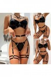 liaddkv Lingerie Sexy Femme Trois Pièces Sous-Vêtements Chaîne Cou Taille Joint Lourd Artisanat Lourd Ensemble Lingerie Sexy 