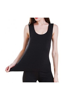 liaddkv Sous-vêtement thermique pour femme - En polaire - Avec doublure - Sexy, Noir , XXXL