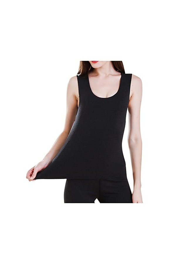 liaddkv Sous-vêtement thermique pour femme - En polaire - Avec doublure - Sexy, Noir , XXXL