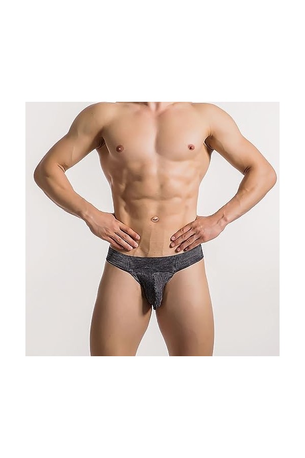 Boxer Homme Maillot de Bain Sexy Briefs Thong Label Underwear sous-vêtement en Coton avec Ceinture Couverte pour Homme sous-v