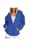 Gefomuofe Y2k Veste à capuche pour femme avec fermeture éclair et fermeture éclair, bleu, XL