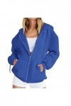 Gefomuofe Y2k Veste à capuche pour femme avec fermeture éclair et fermeture éclair, bleu, XL