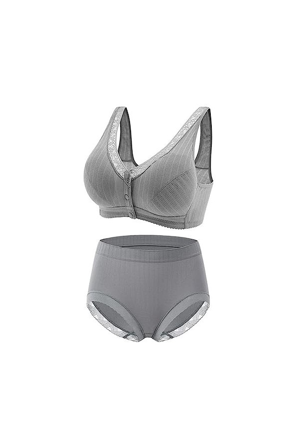 Xbemkste Soutien-gorge pour femme avec armatures - Débardeur confortable - Pour femme de taille moyenne et haute - Avec bouto