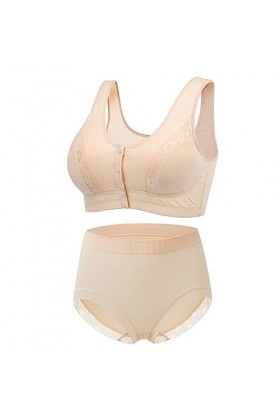 Xbemkste Ensemble soutien-gorge de sport, débardeur confortable pour femme, taille moyenne et haute, avec bouton avant, respi