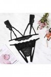 Sous-vêtements taille soutien-gorge creux femme col en V + string ensemble mode S-2XL lingerie sexy deux pièces avec robe de 