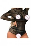 UOWEG sous-vêtements érotiques pour Femmes Net Suit de pêche Trous évidés sous-vêtements Sexy Top Sexy Black, One Size 