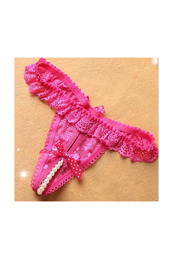 RUITOTP Femmes Sexy Culotte Perle Dentelle Strings Slip De Bain Taille Basse Sexy