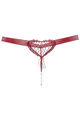 RUITOTP Culotte Creuse en Forme de cœur Sexy pour Femme Culotte Taille Basse Perle Sexy T Line sous-vêtement Couple