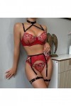 Nuisette Sexy Femme Érotique Sexy Nuisette Mini Robe Slutty Hot Push Up Harnais Robe See Through Mini Short Col en V Profond 