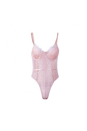 Lingerie Ensemble Cher Dentelle Sexy pour Femmes Femmes Sexy Lingerie Pink, L 