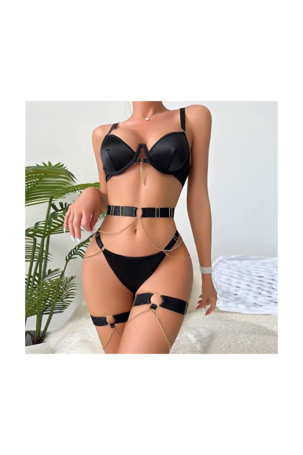 Lingerie Sexy Femme Coquine Hot Ouverte Lingerie Sexy Hot Grande Taille Babydoll See Through Sling Pyjama Dentelle sous Vêtem