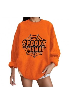 Gefomuofe Pull pour femme - Col rond - Manches longues - Imprimé 3D - Manches longues - Col rond - Décontracté - Haut dété -