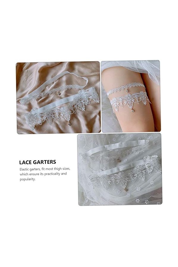 GALPADA 1 Paire Dentelle Jarretière Dames Bijoux Jarretière De Mariée Ceintures Jarretières De Mariage Dentelle Jarretières M