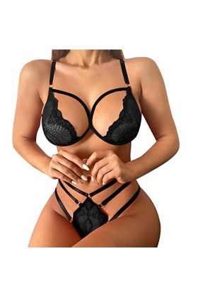 Générique Sexy Sheer Mesh Pyjamas Lingerie Ensemble Taille Haute Vêtements De Nuit Soutien-Gorge Et Culotte Deux Pièces Vêtem