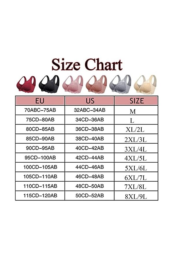 Winbru Soutien-gorge Winbru 2023 avec fermeture frontale 5D Beauty Back confortable, fermeture avant grande taille pour perso