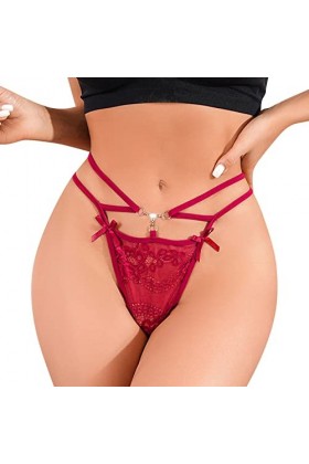 HELLORSOON Culotte Dentelle Femme,Sexy Transparent Maille Transparente Échancré Robe Sexy Culotte Coton