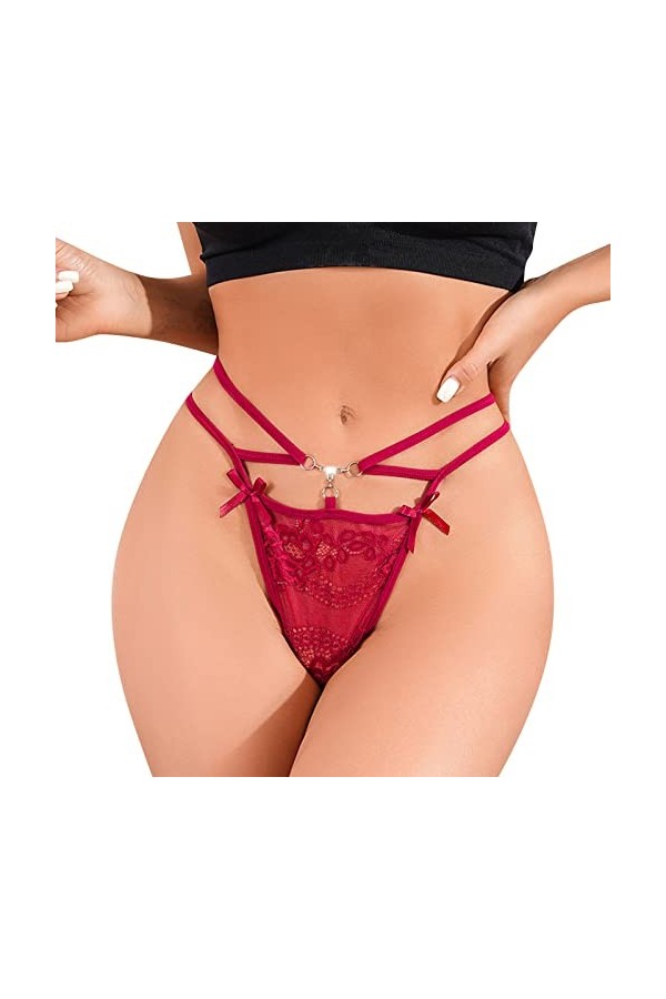 HELLORSOON Culotte Dentelle Femme,Sexy Transparent Maille Transparente Échancré Robe Sexy Culotte Coton