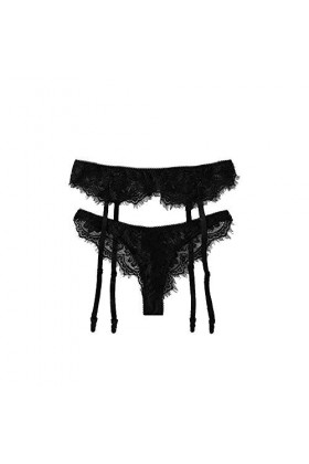 HELLORSOON String pour Femme Sexy Respirant en Soie Échancré String Ouvert Séduction Résille Volants Nuisette Transparente Ro